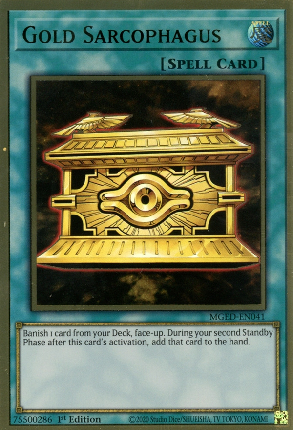 Gold Sarcophagus - MGED-EN041 - Premium Gold Rare - 1st Edition available at 401 Games Canada