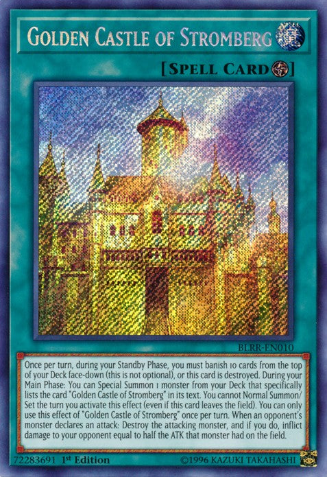 Golden Castle of Stromberg - BLRR-EN010 - Secret Rare - 1st Edition available at 401 Games Canada