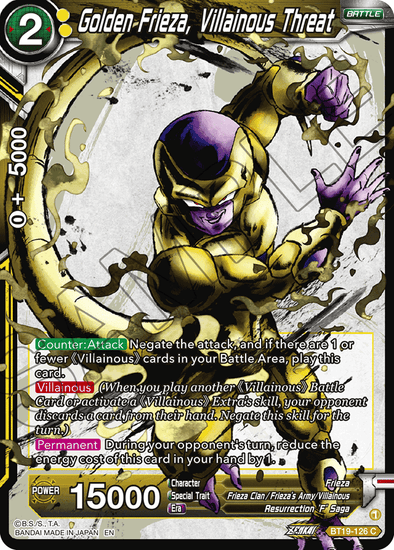 Golden Frieza, Villainous Threat - BT19-126 - Common available at 401 Games Canada