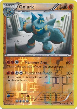 Golurk - 72/101 - Rare - Reverse Holo available at 401 Games Canada