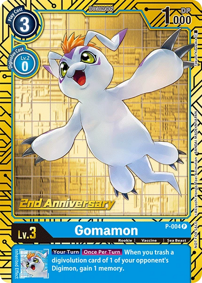 Gomamon - P-004 (2nd Anniversary Card Set) - P-004 - Promo available at 401 Games Canada