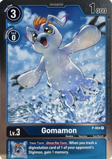 Gomamon - P-004 - (Silver) Promo available at 401 Games Canada