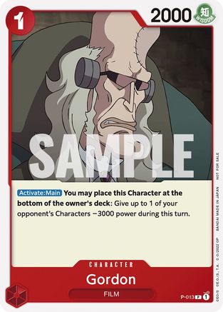 Gordon (One Piece Film Red) - P-013 - Promo available at 401 Games Canada