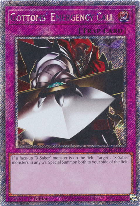 Gottoms' Emergency Call (Platinum Secret Rare) - RA04-EN138 - Platinum Secret Rare - 1st Edition