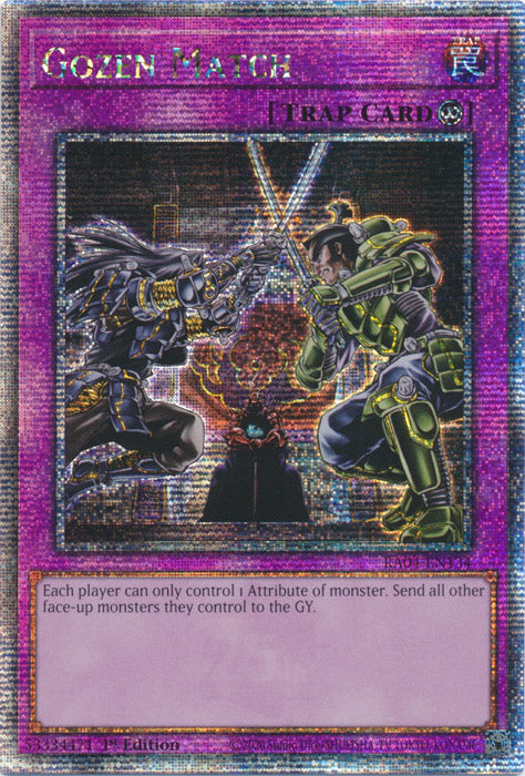 Gozen Match - RA04-EN134 - Quarter Century Secret Rare - 1st Edition