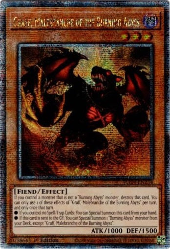 Graff, Malebranche of the Burning Abyss - RA04-EN234 - Quarter Century Secret Rare - 1st Edition