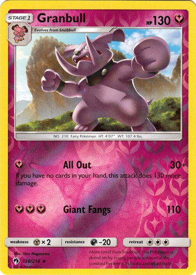 Granbull - 138/214 - Rare - Reverse Holo available at 401 Games Canada