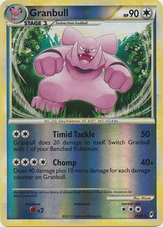 Granbull - 26/95 - Rare - Reverse Holo available at 401 Games Canada