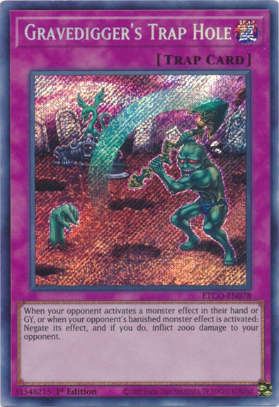 Gravedigger's Trap Hole - ETCO-EN078 - Secret Rare - 1st Edition available at 401 Games Canada