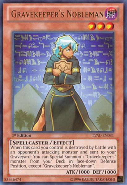 Gravekeeper's Nobleman - LVAL-EN031 - Ultra Rare - 1st Edition available at 401 Games Canada