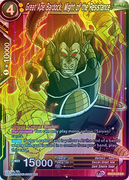 Great Ape Bardock, Might of the Resistance - EX13-23 - Expansion Rare (Foil) available at 401 Games Canada