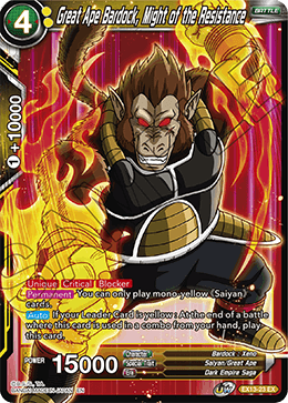 Great Ape Bardock, Might of the Resistance - EX13-23 - Expansion Rare available at 401 Games Canada