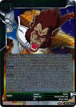 Great Ape Vegeta, Energy Manipulation - BT7-057 - Common (FOIL) available at 401 Games Canada