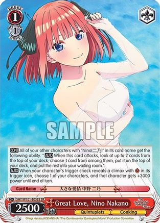 Great Love, Nino Nakano (SR) - 5HY/W101-E058S - Super Rare available at 401 Games Canada