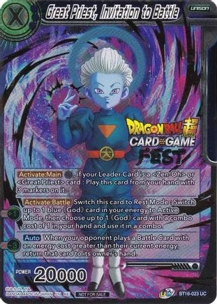 Great Priest, Invitation to Battle - BT16-023 - Uncommon (Card Game Fest 2022) available at 401 Games Canada