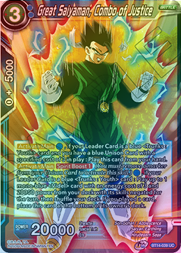 Great Saiyaman, Combo of Justice - BT14-039 - Uncommon (FOIL) available at 401 Games Canada