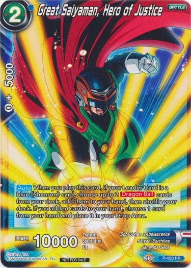 Great Saiyaman, Hero of Justice - P-120 - Promo (FOIL) available at 401 Games Canada