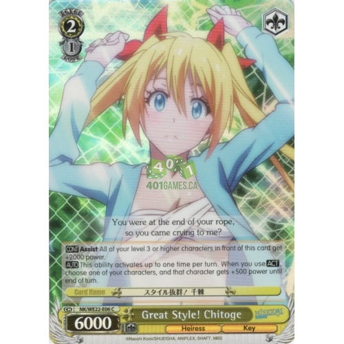 Great Style! Chitoge - NK-WE22-E06 - Common (Parallel Foil) available at 401 Games Canada