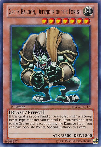 Green Baboon, Defender of the Forest - LCYW-EN165 - Common - 1st Edition available at 401 Games Canada