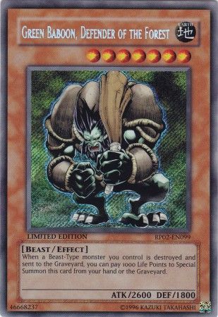 Green Baboon, Defender of the Forest - RP02-EN099 - Secret Rare (Limited Edition) available at 401 Games Canada