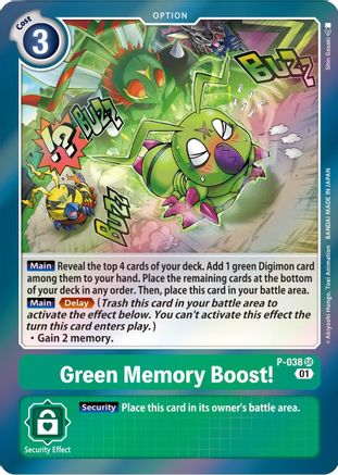 Green Memory Boost! - P-038 - Promo available at 401 Games Canada