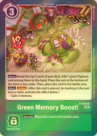 Green Memory Boost! (Resurgence Booster Reprint) - P-038 - Promo (Foil) available at 401 Games Canada