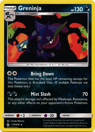 Greninja - 117/214 - Holo Rare - Reverse Holo available at 401 Games Canada