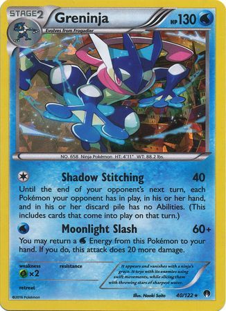 Greninja - 40/122 - Shattered Holo Rare - Theme Deck Exclusive available at 401 Games Canada