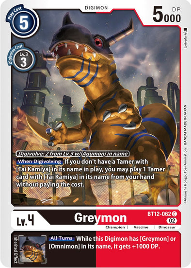 Greymon - BT12-062 - Common available at 401 Games Canada