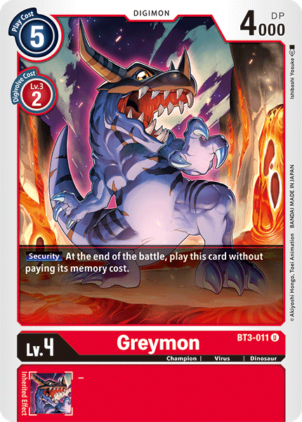 Greymon - BT3-011 - Uncommon available at 401 Games Canada