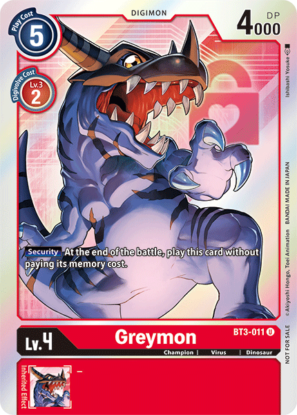 Greymon (Box Topper) - BT3-011 - Uncommon available at 401 Games Canada