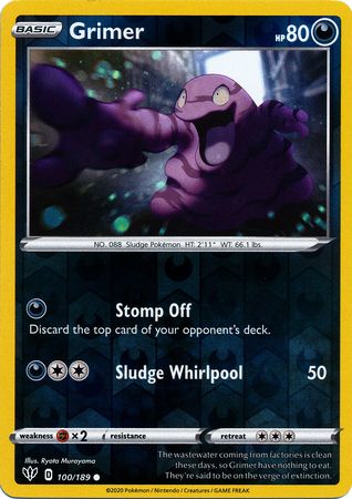 Grimer - 100/189 - Common - Reverse Holo available at 401 Games Canada