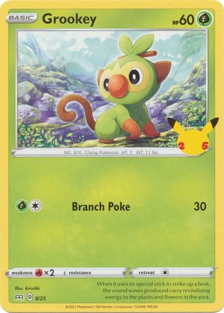 Grookey - 8/25 - 25th Anniversary Non-Holo - Promo available at 401 Games Canada