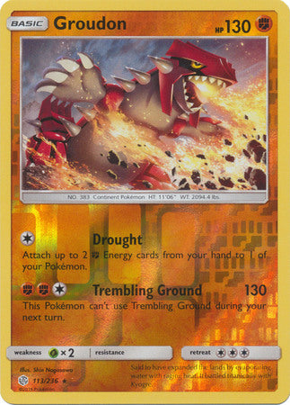 Groudon - 113/236 - Rare - Reverse Holo available at 401 Games Canada