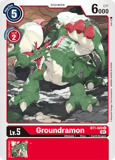 Groundramon (Alternate Art) - BT1-020 - Uncommon available at 401 Games Canada