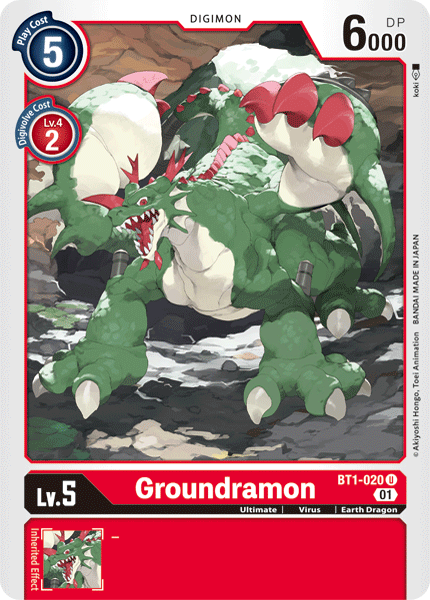 Groundramon (Alternate Art) - BT1-020 - Uncommon available at 401 Games Canada