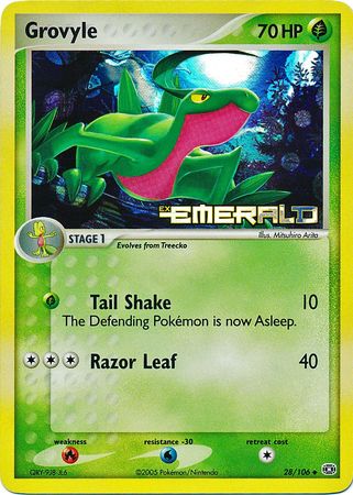 Grovyle - 28/106 - Uncommon - Reverse Holo available at 401 Games Canada