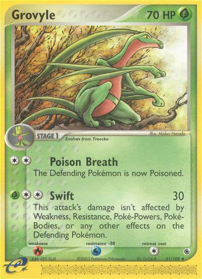 Grovyle - 31/109 - Uncommon available at 401 Games Canada