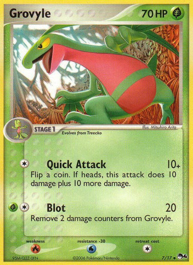 Grovyle - 7/17 - Uncommon available at 401 Games Canada