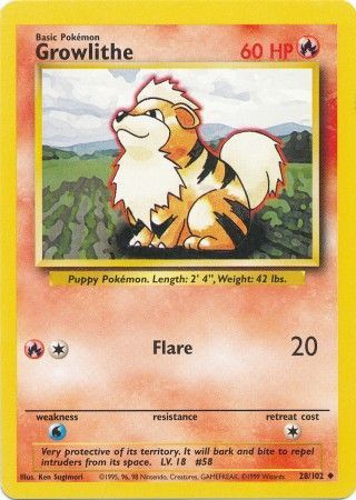 Growlithe - 28/102 - Uncommon - Unlimited available at 401 Games Canada