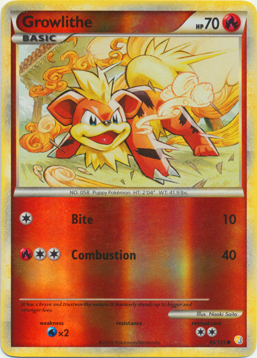 Growlithe - 65/123 - Common - Reverse Holo available at 401 Games Canada