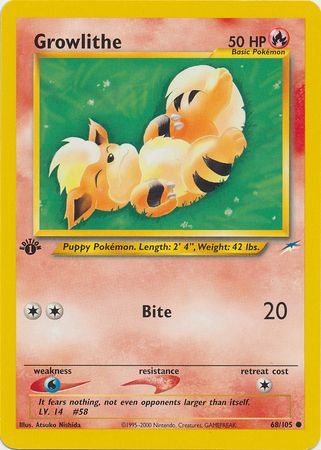 Growlithe - 68/105 - Common - 1st Edition available at 401 Games Canada