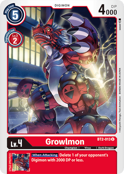 Growlmon - BT2-013 - Uncommon available at 401 Games Canada