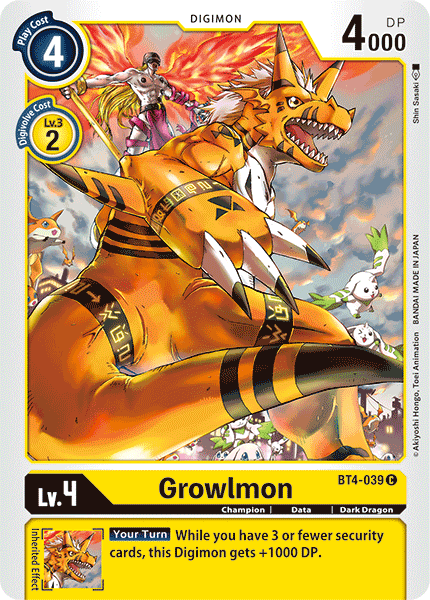 Growlmon - BT4-039 - Common available at 401 Games Canada