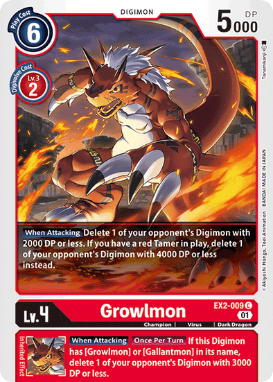 Growlmon - EX2-009 - Common available at 401 Games Canada