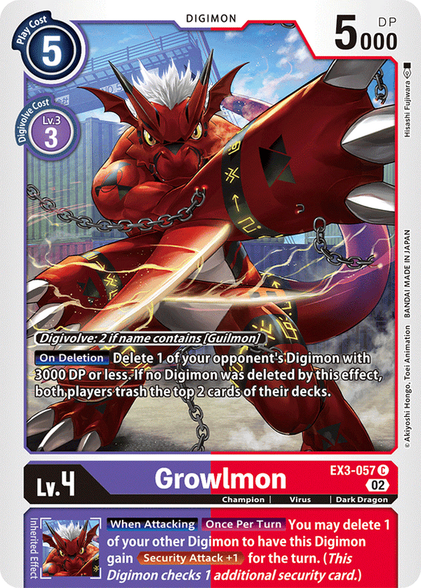 Growlmon - EX3-057 - Common available at 401 Games Canada