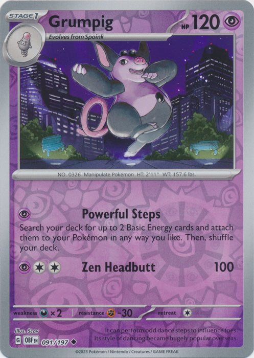 Grumpig - 091/197 - Uncommon - Reverse Holo available at 401 Games Canada