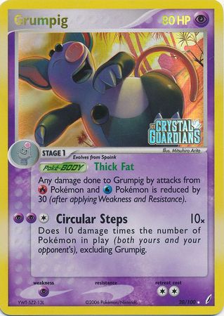 Grumpig - 20/100 - Rare - Reverse Holo available at 401 Games Canada