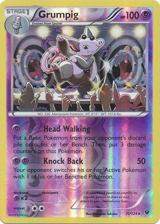 Grumpig - 31/124 - Rare - Reverse Holo available at 401 Games Canada