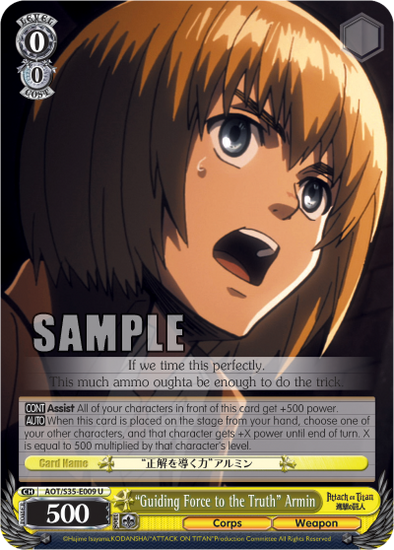 "Guiding Force to the Truth" Armin - AOT/S35-E009 - Uncommon available at 401 Games Canada